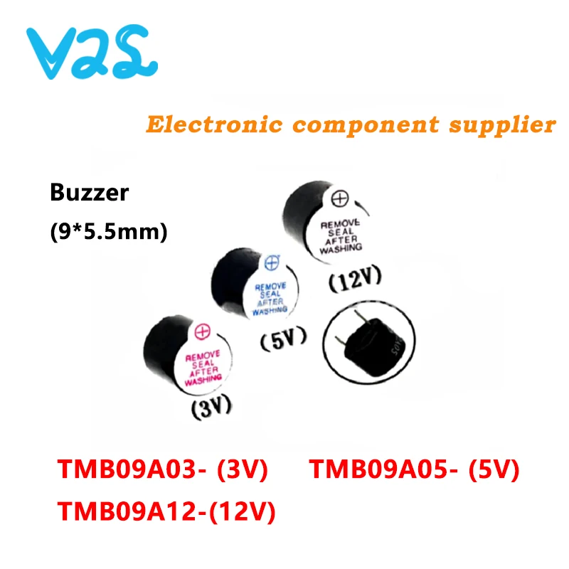 (10pcs) 100% New 3V 5V 12V Active source Buzzer Magnetic Long Continous Beep Tone 9*5.5mm good TMB09A03 TMB09A05 TMB09A12