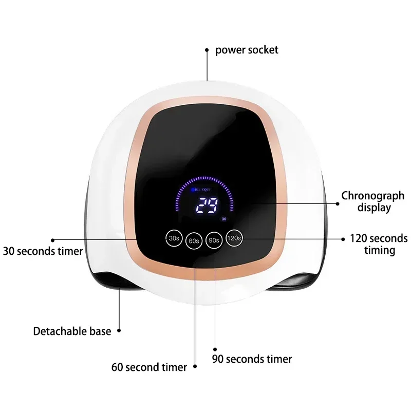 V3 lampu memanggang kuku, lampu terapi cahaya led tampilan LCD 168W
