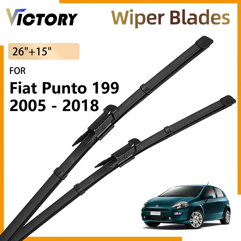 For Fiat Punto 199 Grande Punto MK3 2005 - 2018 2017 2014 2010 2006 Accessories Front Wiper Blades Windshield Windscreen Brushes