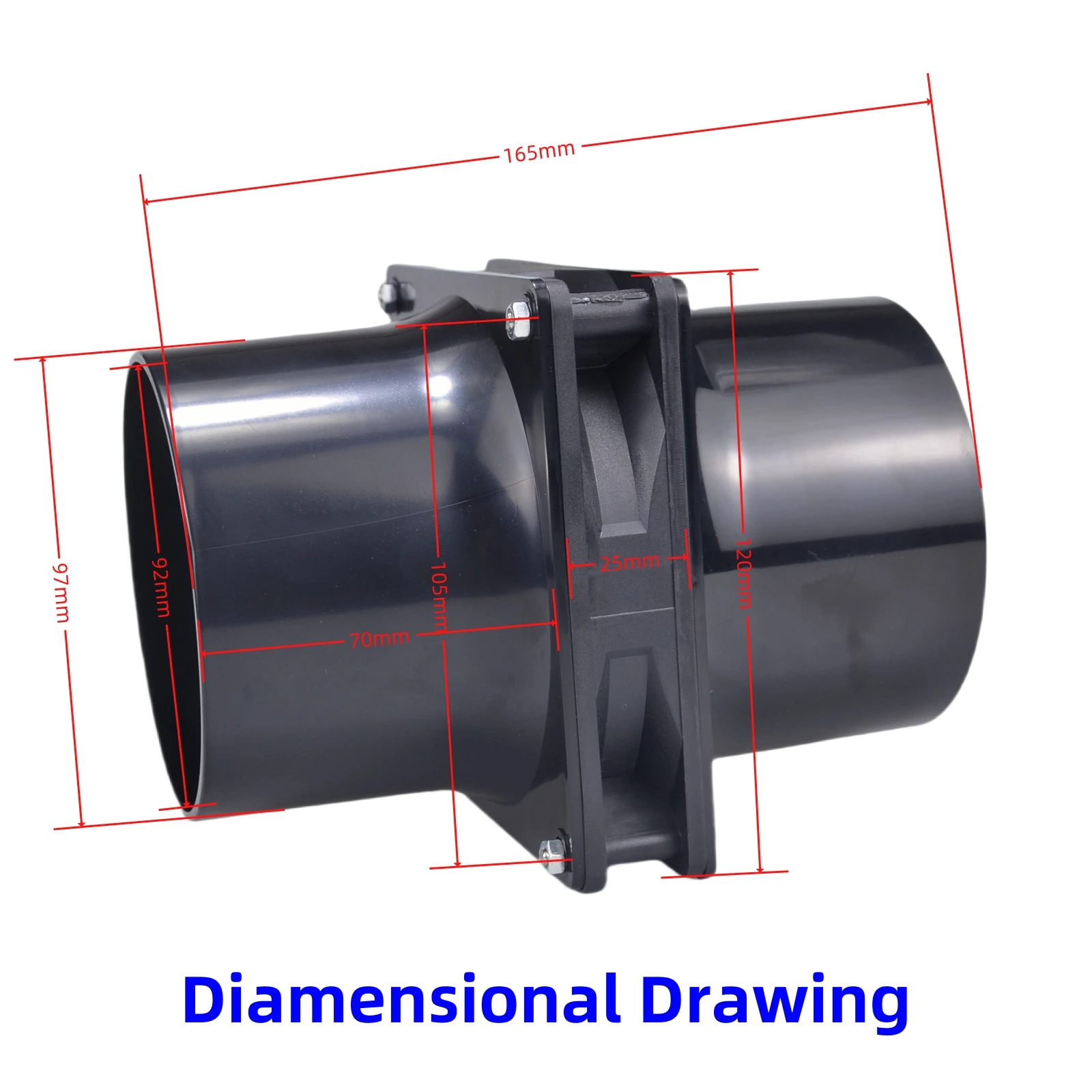 Imagem -03 - Ventilador Exaustor de Ventilação Duto Faça Você Mesmo Tubo Inline Alto Fluxo de ar Controlador de Velocidade Flanges 120x25 mm 100 mm