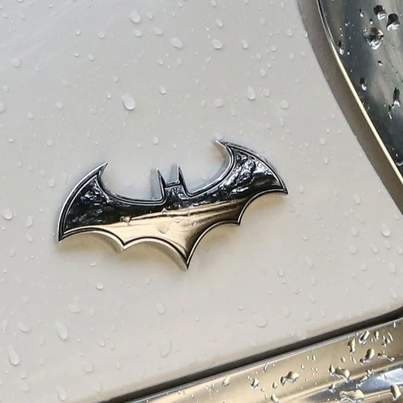 Motorcycle 3D Metal Bat Auto Halloween Decorations Sticker Metal Badge Emblem Tail Decal Motorcycle Car Accessories