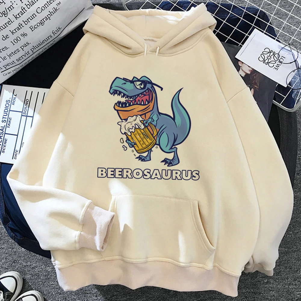 

Dinosaur Beer hoodies women streetwear anime aesthetic Korean style Pullover female long sleeve top Hooded Shirt