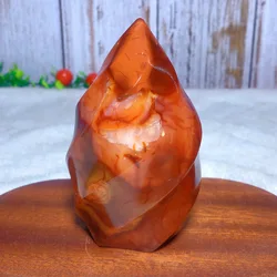 Natural Crystals Carnelian Druzy Geode Freeform Flame Polished Craving Reiki Home Decorations High Quality Mineral Energy Gift
