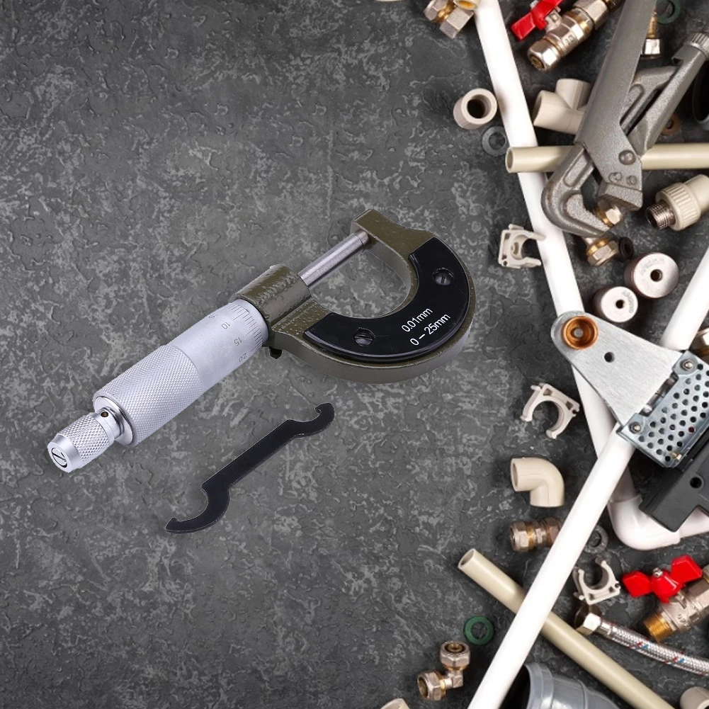 Pratico micrometro metrico Micrometro calibro in acciaio al carbonio Strumenti precisi Micrometri esterni Accessori Strumento di misurazione accurato