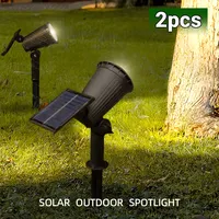 9 LED Solar Spot Lights IP65 Waterproof Outdoor RGB Solar Landscape Lights Brightness Adjustable for Garden Yard Palm Trees