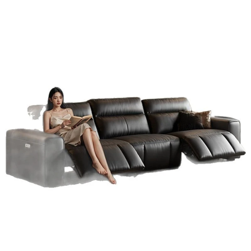 Electric first layer cowhide sofa living room modern and simple