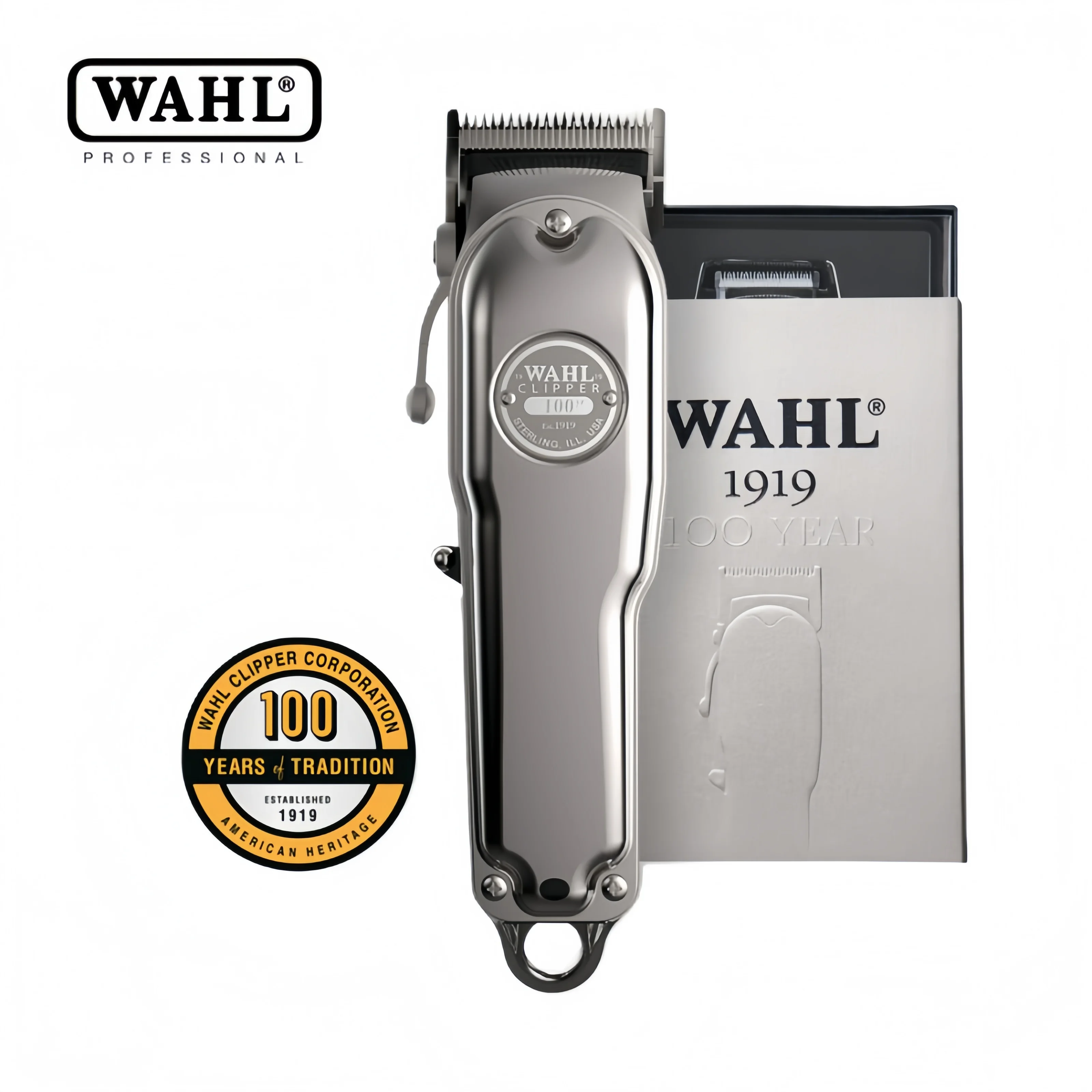 Wahl 1919 100 years Anniv Clipper Limited Edition Cordless Senior Clipper for Professional Barbers Stylists Hair clipper