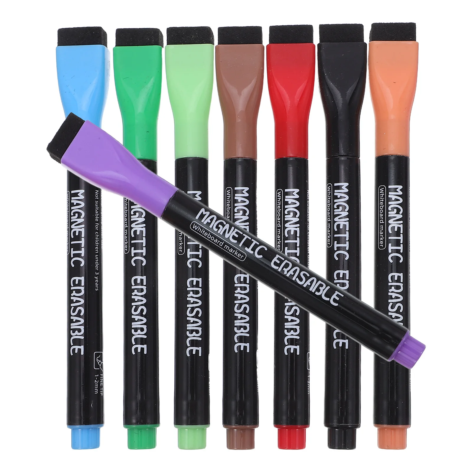 

8pcs Magnetic Dry Erase Markers Whiteboard Pens Detachable Eraser Strong Magnet Quick Dry Low Odor Smooth Writing Glass