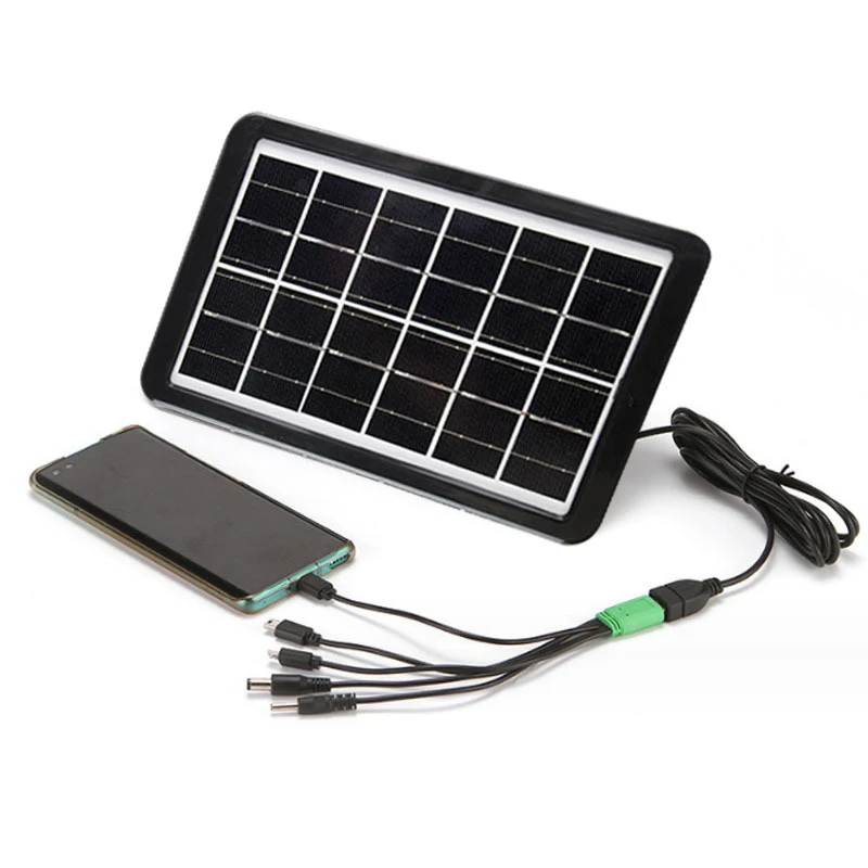 3w Multifunctional Solar Panel 6v Photovoltaic Panel Outdoor Mobile Phone Charger Emergency Power Supply For Iphone16 Huawei