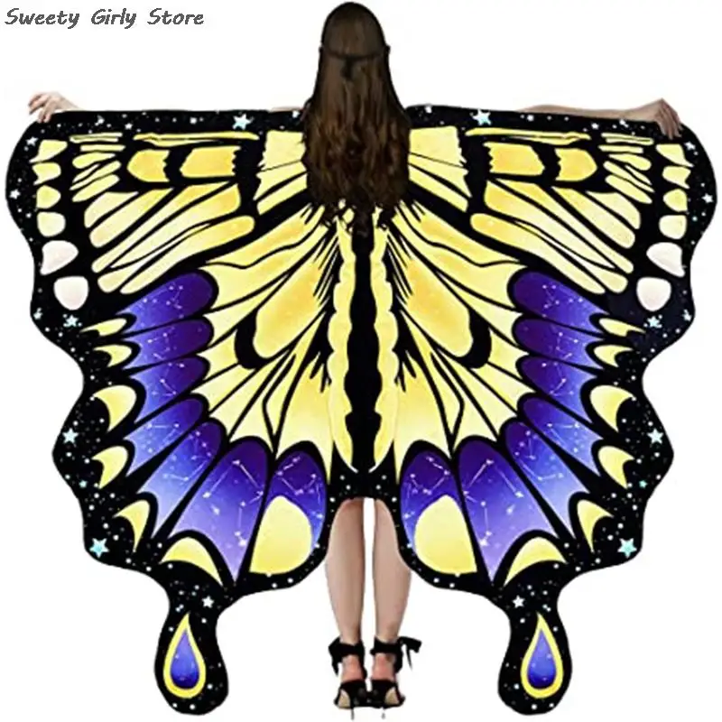 Performance Stage Butterfly Wings Cosplay Costume Clothing Club Party Cloak Girls Fairy Cape Dance Shawl Beach Towel Princess