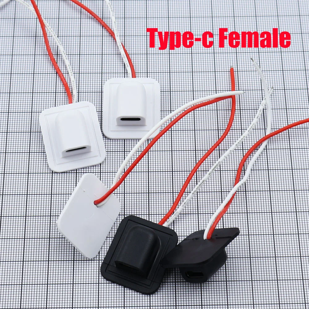 USB Type-C Waterproof Female USB Connector Direct Compression Female Base Socket Charging Interface With 24AWG 20V 3A