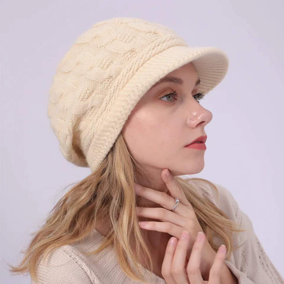 Fried Dough Twists Knit Hat Plush Thickened Warm Wool Hat Suitable for outdoor wind protection in autumn and winter, image 9