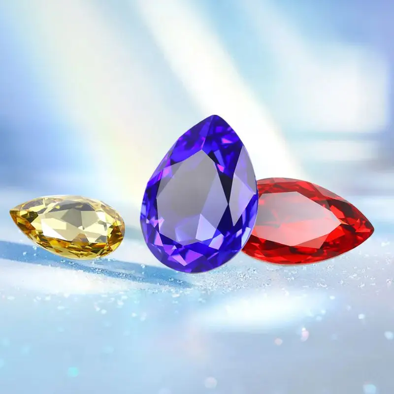 DongZhou Crystal Glitter 4x6mm Teardrop Rhinestone Pointback Fancy Nail Art Stone
