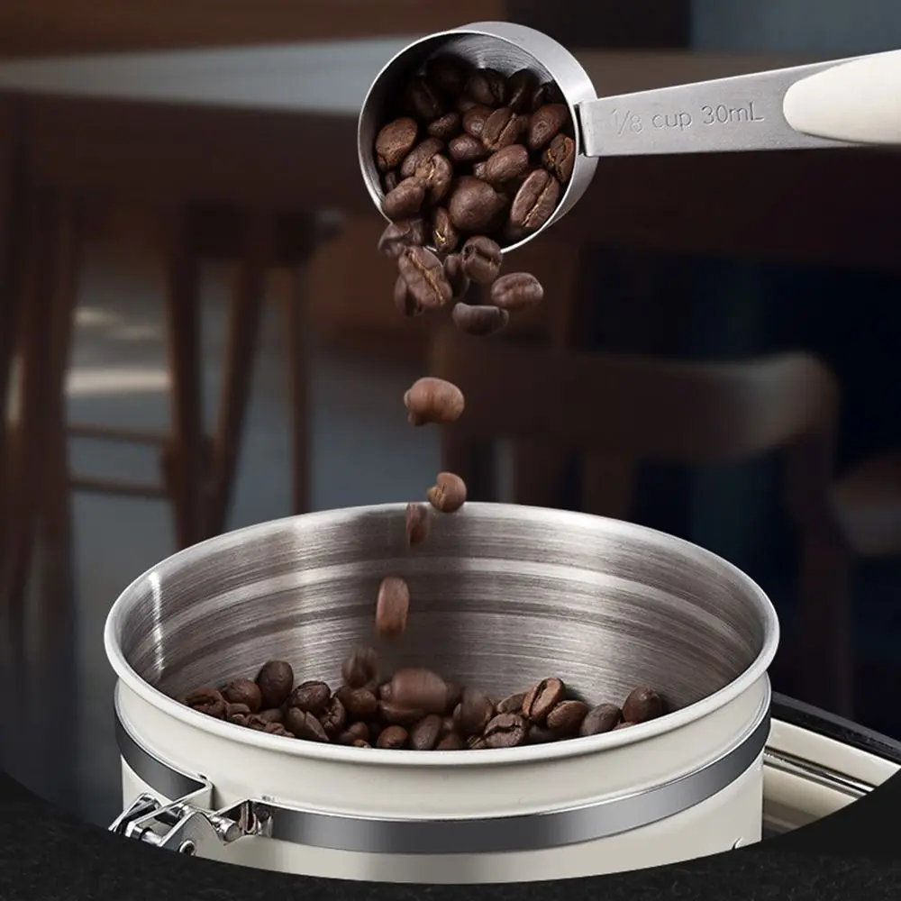 

Stainless Steel Measuring Spoon 30ml Capacity Silicone Handle Coffee Scoops with Hanging Hole Round Shape Powder Spoon Coffee