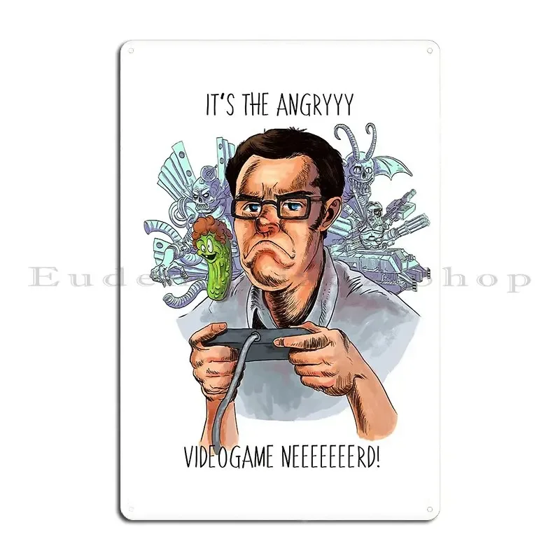 Avgn Angry Videogame Nerd Metal Sign Iron Wall Cave Club Plaques Party Tin Sign Poster