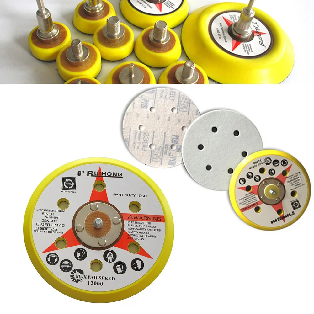 150mm Backing Pad Polishing Sanding Disc Backing Pads Hook And Loop For Pneumatic Sander Grinding Polishing Tool