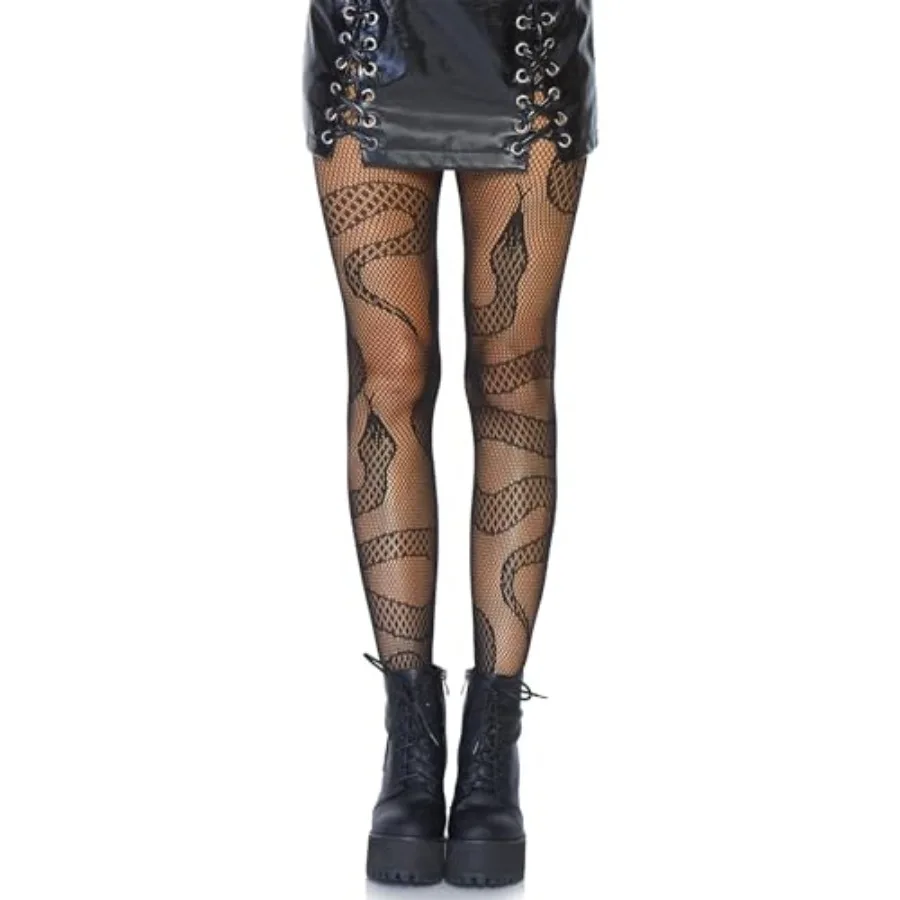 

Женские черные колготки в сеточку с рисунком для модных вечерних нарядов Элегантные и стильные чулочно-носочные изделия с уникальным вырезом