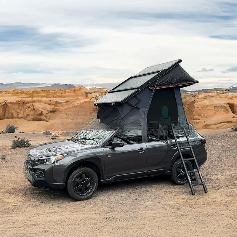 High Quality Triangular Thickened Hard Shell Car Roof Top Tent With Ladder Folding Design For Truck Outdoor Camping