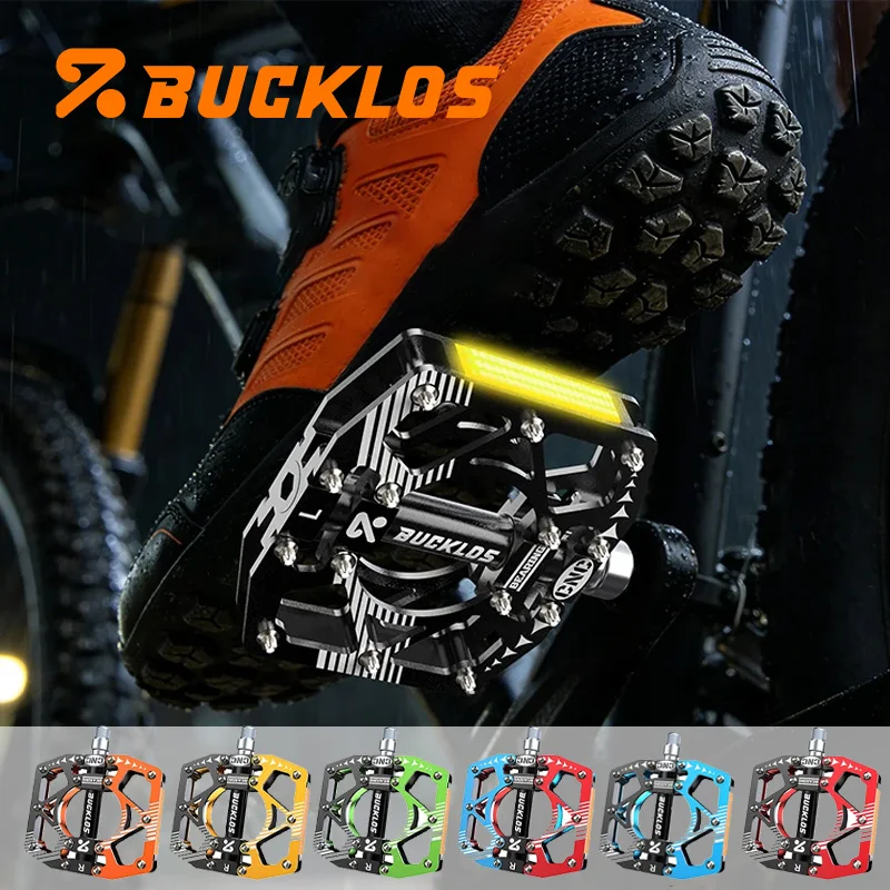 

Педали для горного велосипеда BUCKLOS, алюминиевые, CNC-обработка, плоские, нескользящие, с герметичными подшипниками, аксессуары для велоспорта