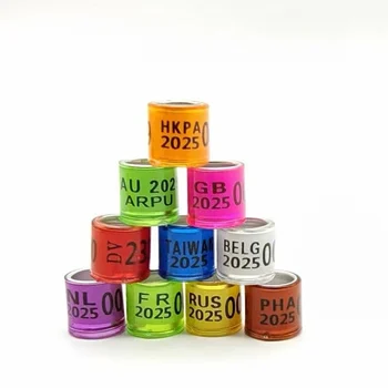 2025 Çok Renkli Güvercin Ayak Halkası Kelime Küpe Kaliteli Dayanıklı Kuş Yüzük Güvercin Yarış Yüzüğü Kuş Eğitim Aracı 100 Adet