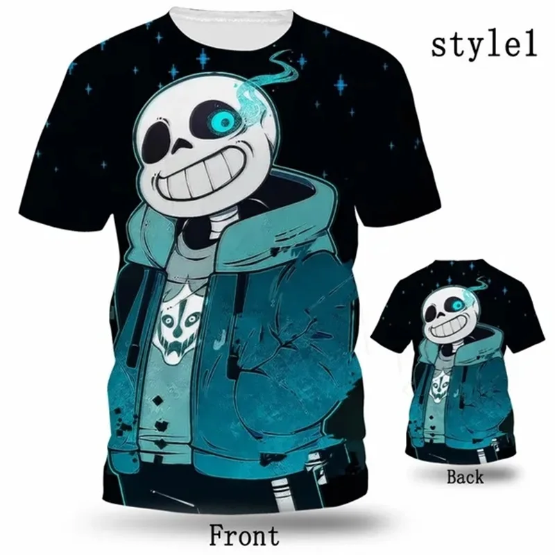 Hot Vedio Game Undertale Sans Graphic T Shirts For Men Women 3D Print Casual Harajuku T Shirt Tops Short Sleeve Mens Tee Tops