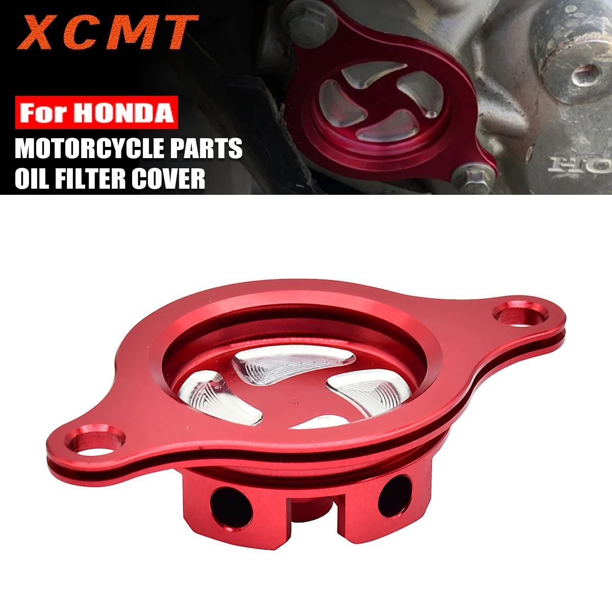 

CNC 6061 Oil Filter Cover For Honda CRF450R 2009-2016 Motorcycle Billet Aluminum Engine Oil Filter Cap Cover Parts Accessories
