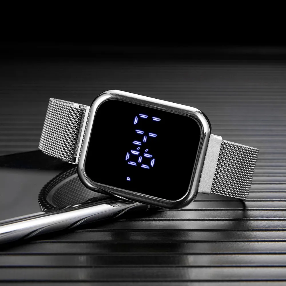 Simple Square Men's and Women's Digital Watch Fashion Touch Screen LED Watches for Woman Casual Electronic Watch reloj mujer view 6