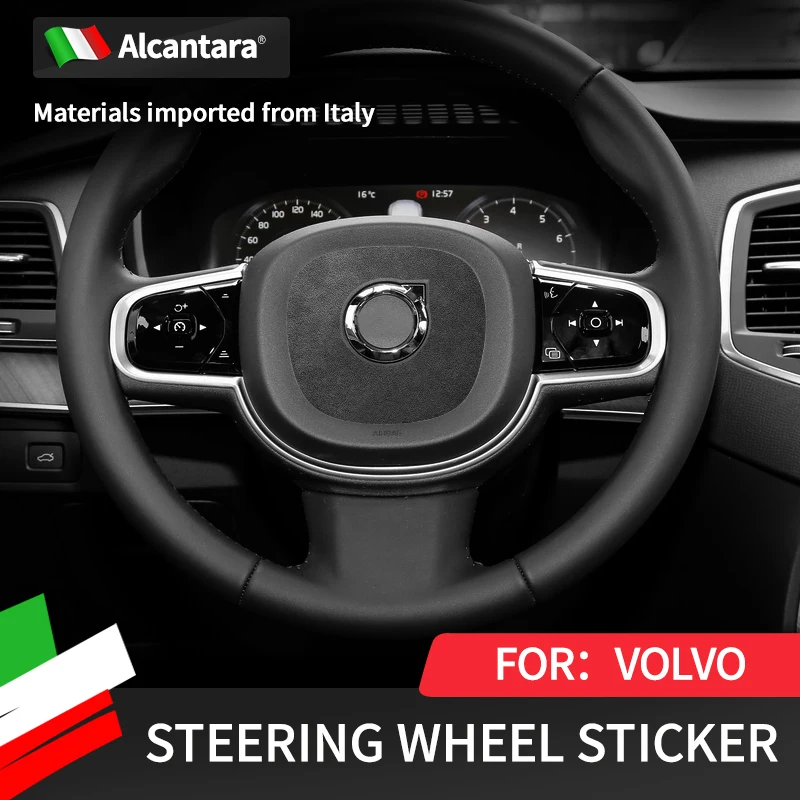 Car Steering Wheel Center Label Sticker Alcantara Suede For For Volvo XC60 S60 S90 XC40 XC90 V60 V90 S80 V70 car accessories