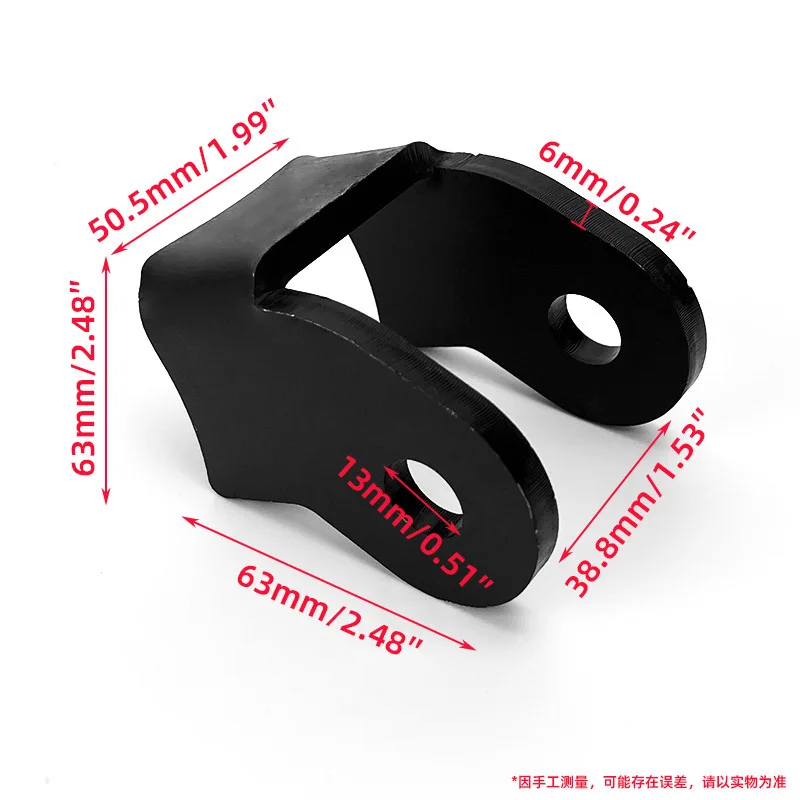 4PCS Heavy Duty Shock Brackets Thick Weld-On Curved Black Mount Suspension Brackets for Off-Road Trailers