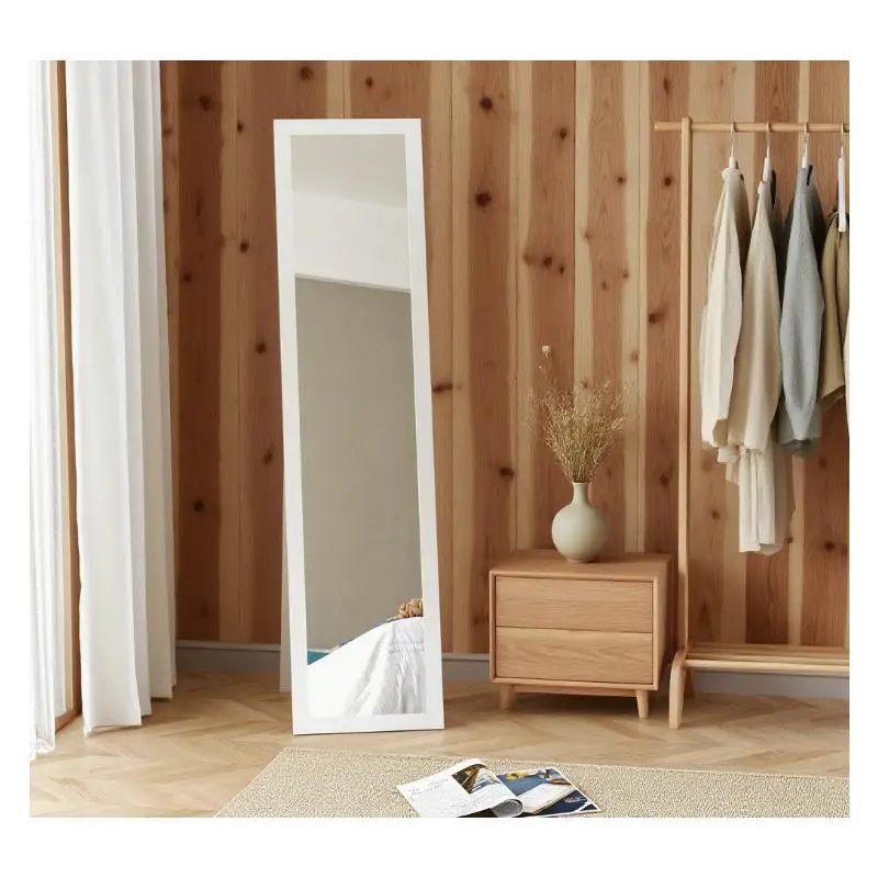 

Freestanding or Wall Mounted Full Length Glass Mirror - Stylish Adjustable Design for Bedroom, Living Room, or Dressing Area