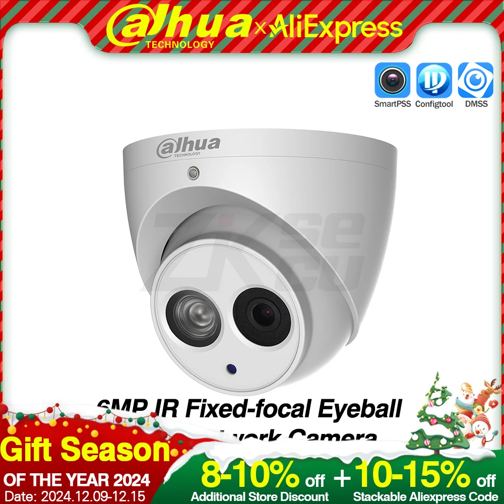 Dahua IP Camera Security 6MP IPC-HDW4631C-A Camara Surveillance Night Vision IR PoE Built-in Mic