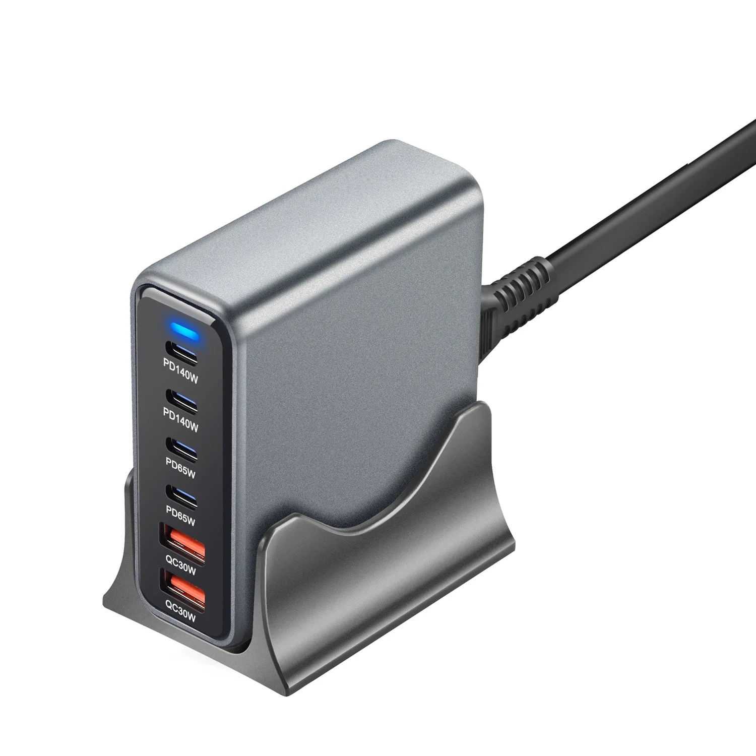 470 W 6-Port-GaN-Tischladegerät – 4C2A USB-C PD Schnellladung für Telefone, Tablets und Laptops – Detail 9
