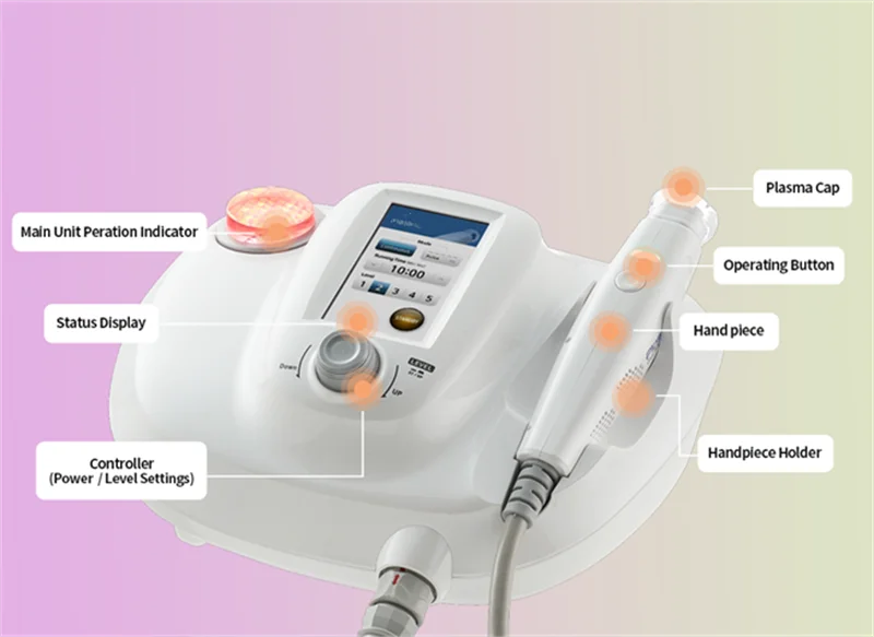 Máquina profissional de beleza anti-envelhecimento, plasma frio, dispositivo de plasma frio, controlador inteligente de problemas de pele, semi-permanente