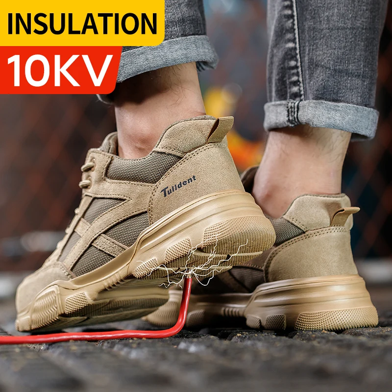 Insulation 10KV Safety Shoes Men Anti-smash Breathable Electrician Welding Work Boots Puncture-Proof Male Footwear
