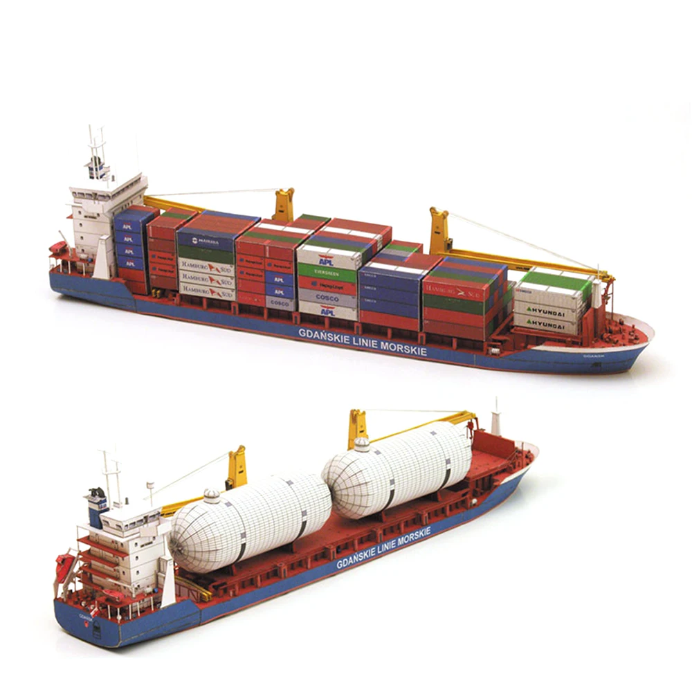 

Gdansk Cargo Ship DIY Handcraft Paper Model Kit Gdansk Container Ship Model Assembly Kit