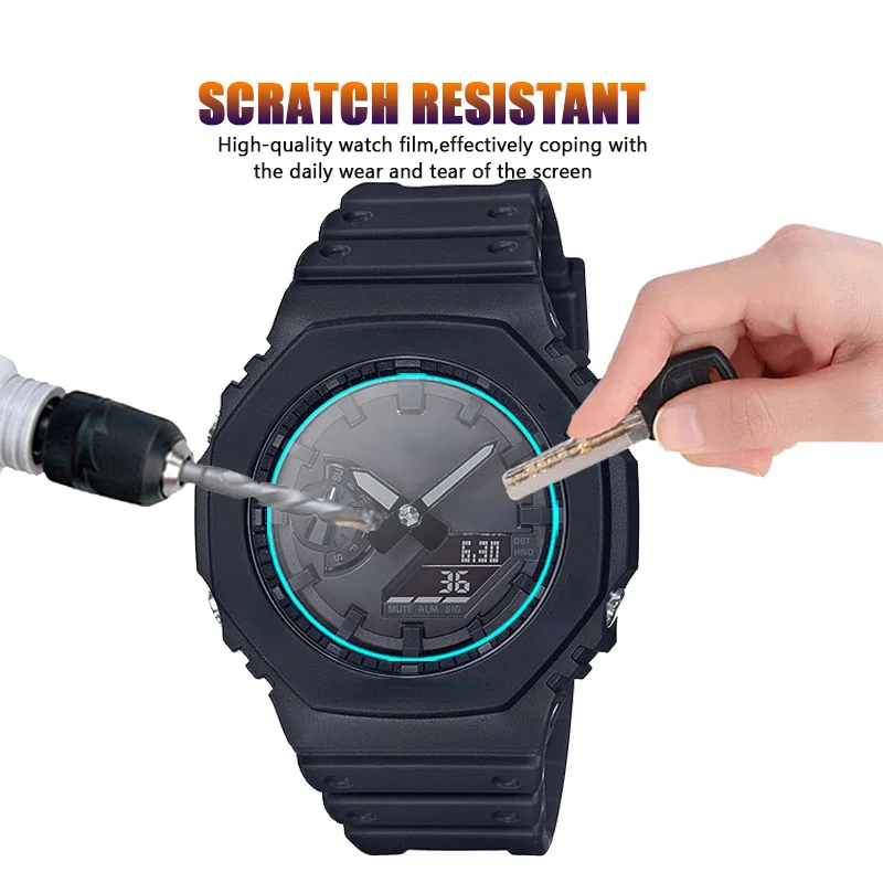 2Pcs 9H Tempered Glass For Casio G Shock GA-2100 GA-2000 GA-2110 GM-2100 GMA-S2100 GA-2200 GA-B2100 GMA-S2100 Screen Protector