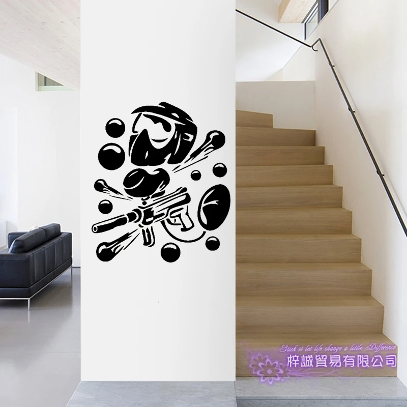 

Household Shooting Sticker Paintball Decal Extreme Sports Posters Vinyl Wall Decals Parede Decor Mural Shoting Sticker