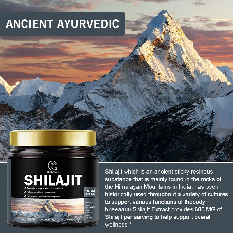 BBEEAAUU 600MG Resina Shilajit naturale Bevanda originale Integratori minerali per la salute immunitaria, metabolismo Salute fisica generale