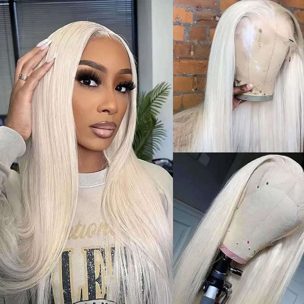 13x4 البلاتين الأبيض الاصطناعية الدانتيل الجبهة الباروكات للنساء مستقيم الدانتيل شعر مستعار أمامي شعري طبيعي استبدال الاستخدام اليومي تأثيري