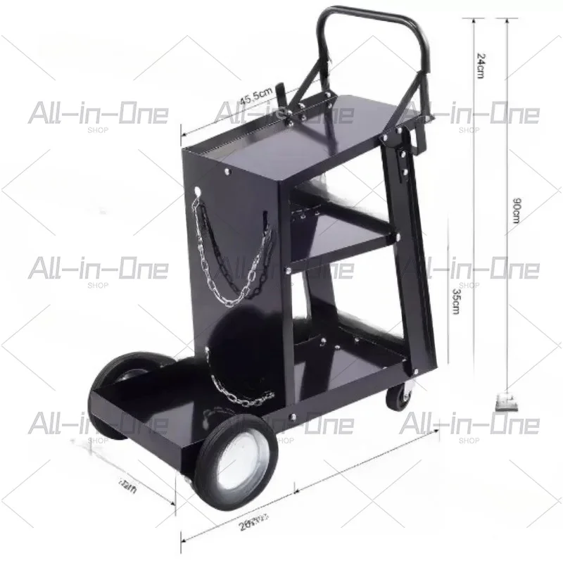 Heavy Duty MIG Welding Cart Mobile Trolley for Gas Shielded Welding Machine Auto Repair Workshop with Wheels Large Storage Shelf