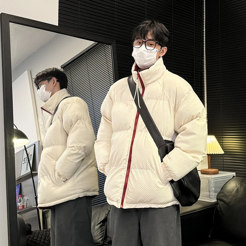 

Утепленная хлопковая куртка мужская осенне-зимняя с воротником-стойкой, теплая, из полиэфирного волокна, на молнии