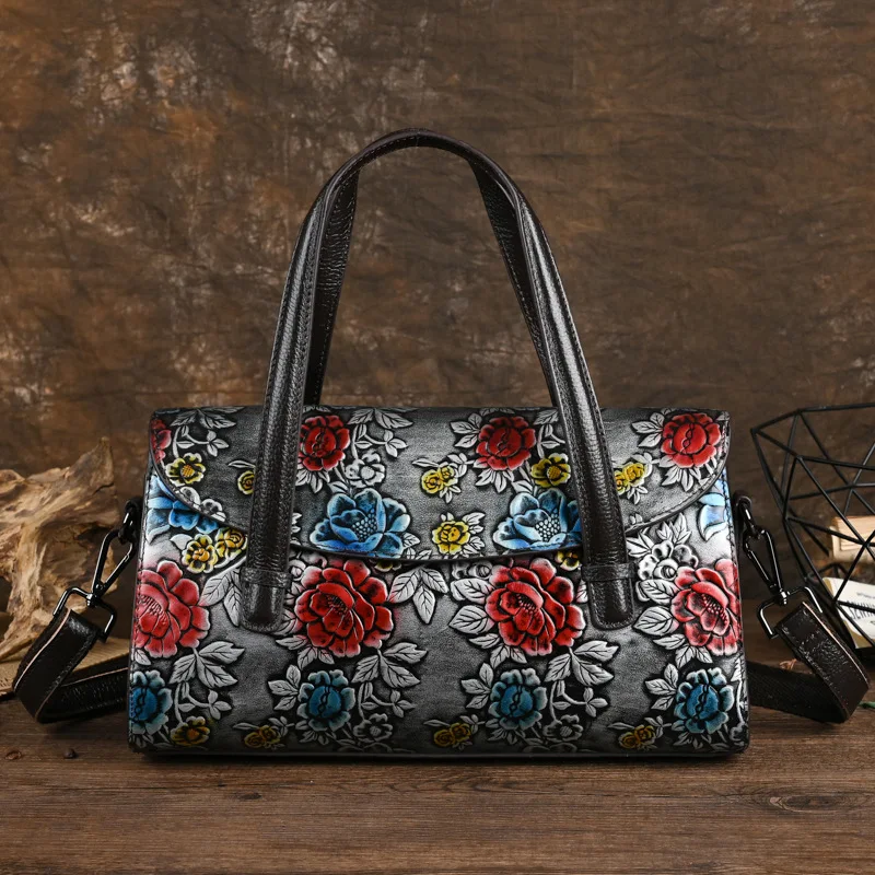 

New women's bag made of genuine leather, vintage mother's bag, casual single shoulder diagonal cross women's bag, luxury handbag