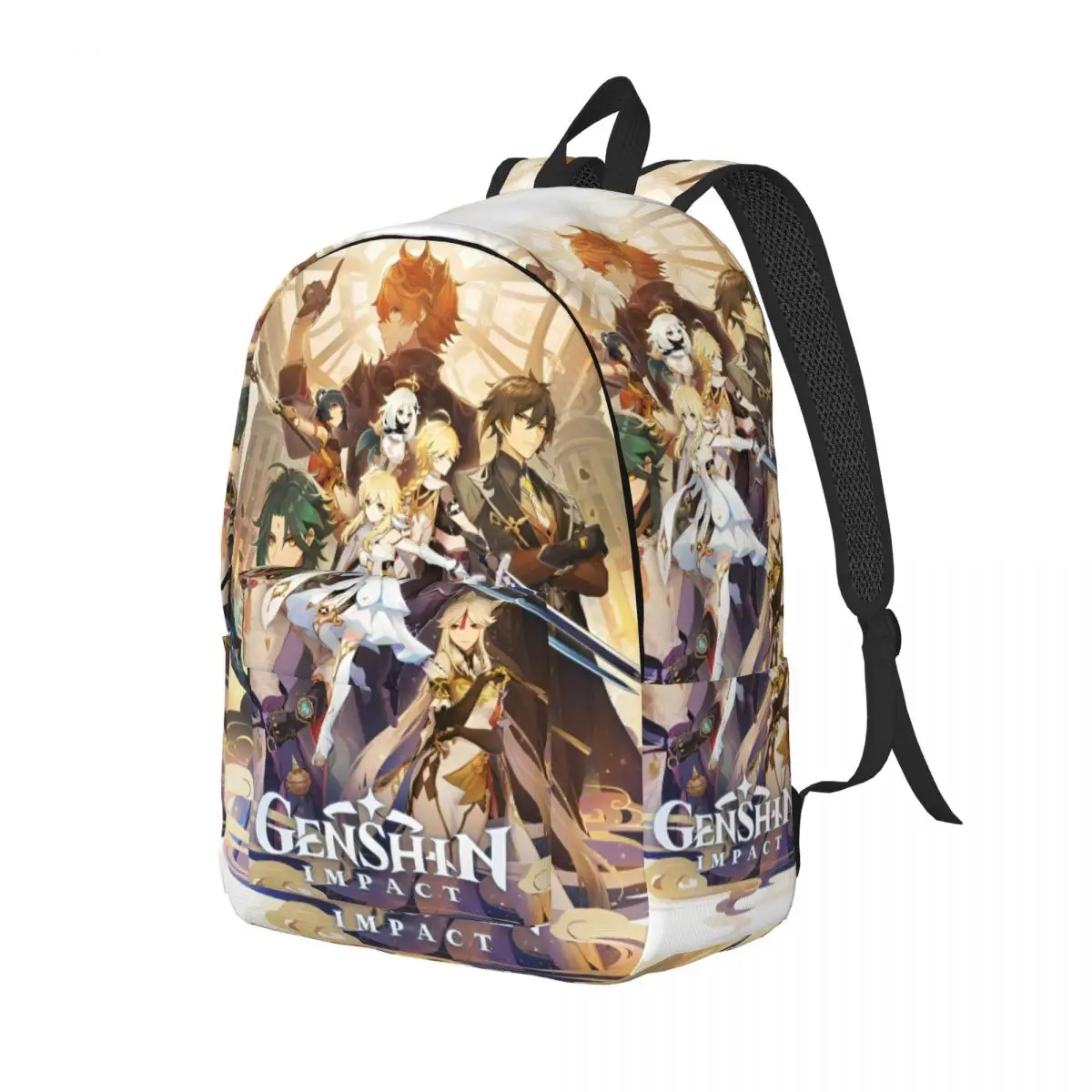 Genshin Impact Charaktere Rucksack Männer Frauen Coole Studenten Arbeit Tagesrucksack Anime Spiel Cartoon Laptop Computer Umhängetasche Outdoor