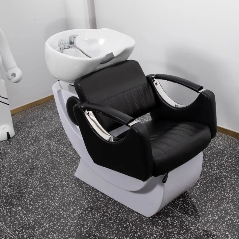 

Barber Shop Head Spa Shampoo Chairs Nordic Originality Shower Shampoo Bed Ergonomics Hair Salon Furniture Sillon Barbero FYSC