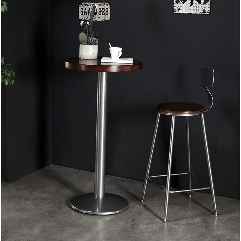 Silla de Bar minimalista moderna, taburete alto de hierro para mostrador de pies, respaldo cómodo, asiento de restaurante, soporte de carga estable, muebles para el hogar