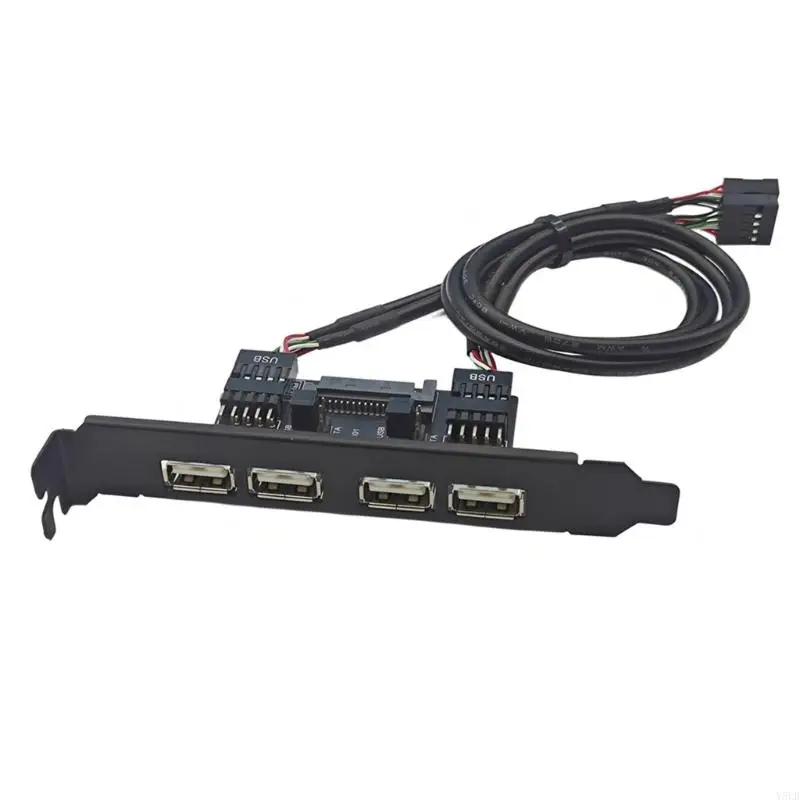 

Y5LB 9Pin USB2.0 Rear Panel Expansion Bracket For Desktop Computers With Shielded Design And Fast speed Data Transfer