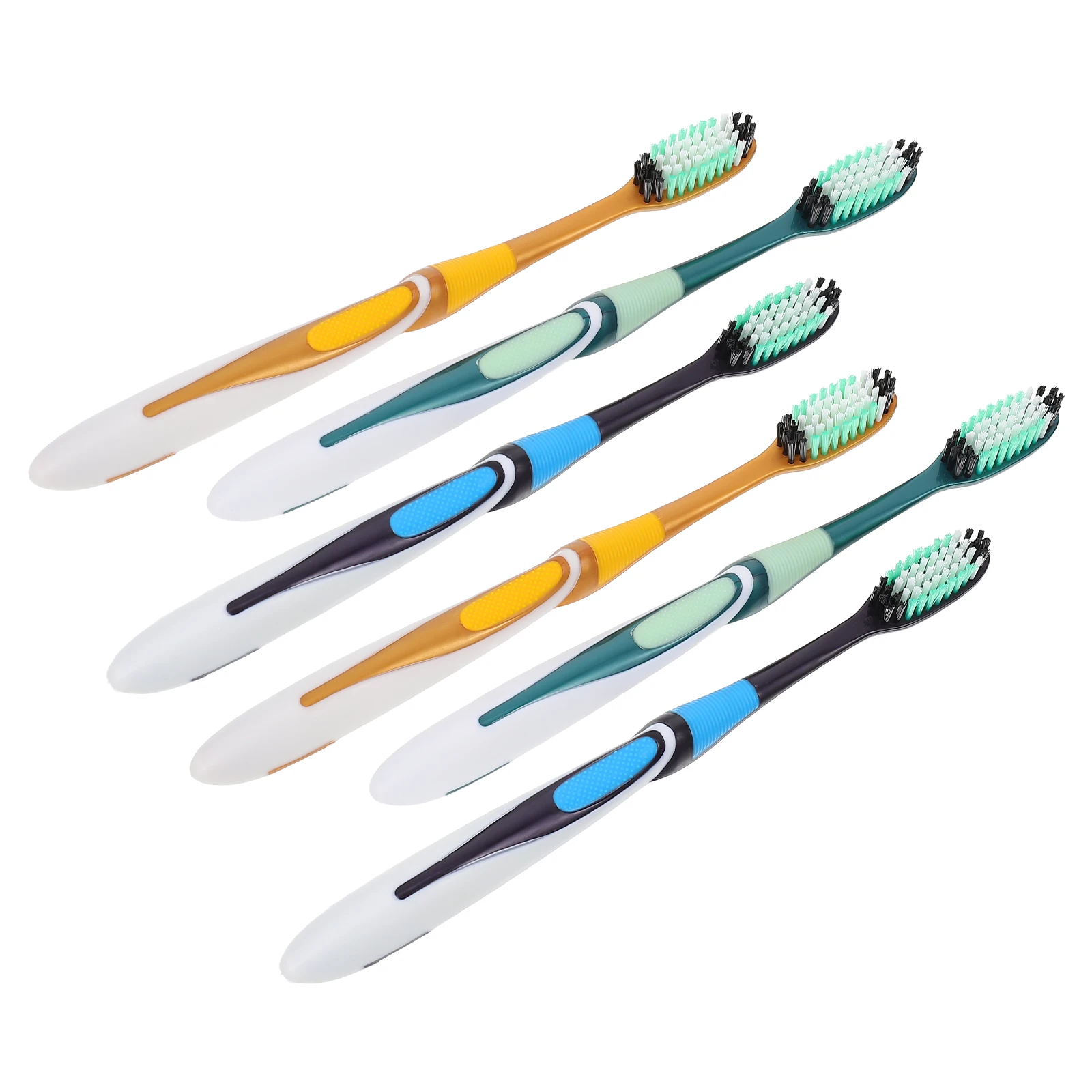 

6pcs Hard Bristle Toothbrushes Long Head al Cleaners Tobacco Stains Removers Teeth Whitening Supplies Durable Adult Use ABS