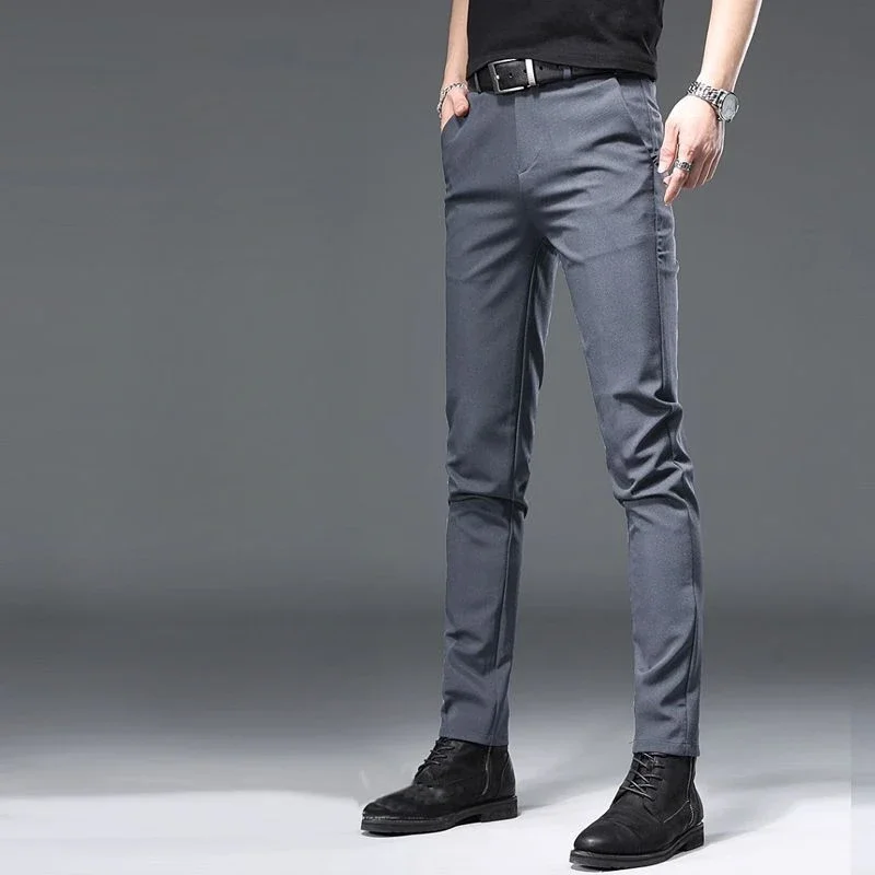 Slacks High Quality Cool Male Trousers Cooling Ice Silk Low Price Stylish Men\'s Casual Pants Sale Big Size Streetwear Classic