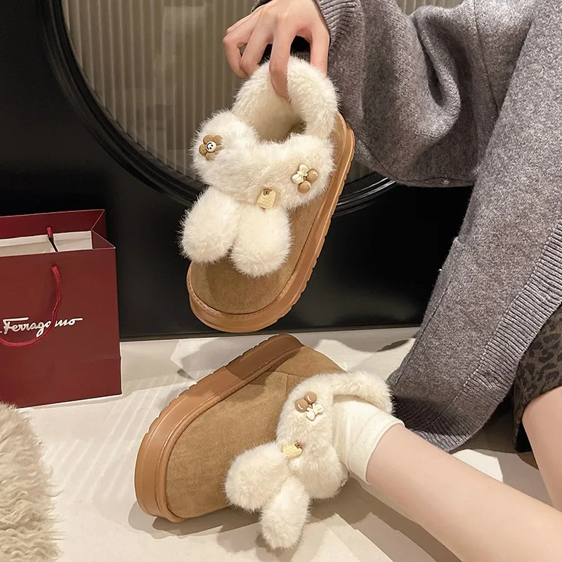 Wsuwane buty dla kobiet Loafers Fur Slip-on New Winter Slipper Slides Winter Shoes Women Loafers Fur Slip-on New Slip On Slipper