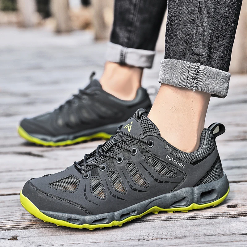 

Men's Long Distance Off-Road Hiking Sneakers Low Cut Shock Absorption Anti-Slip Breathable Shoes